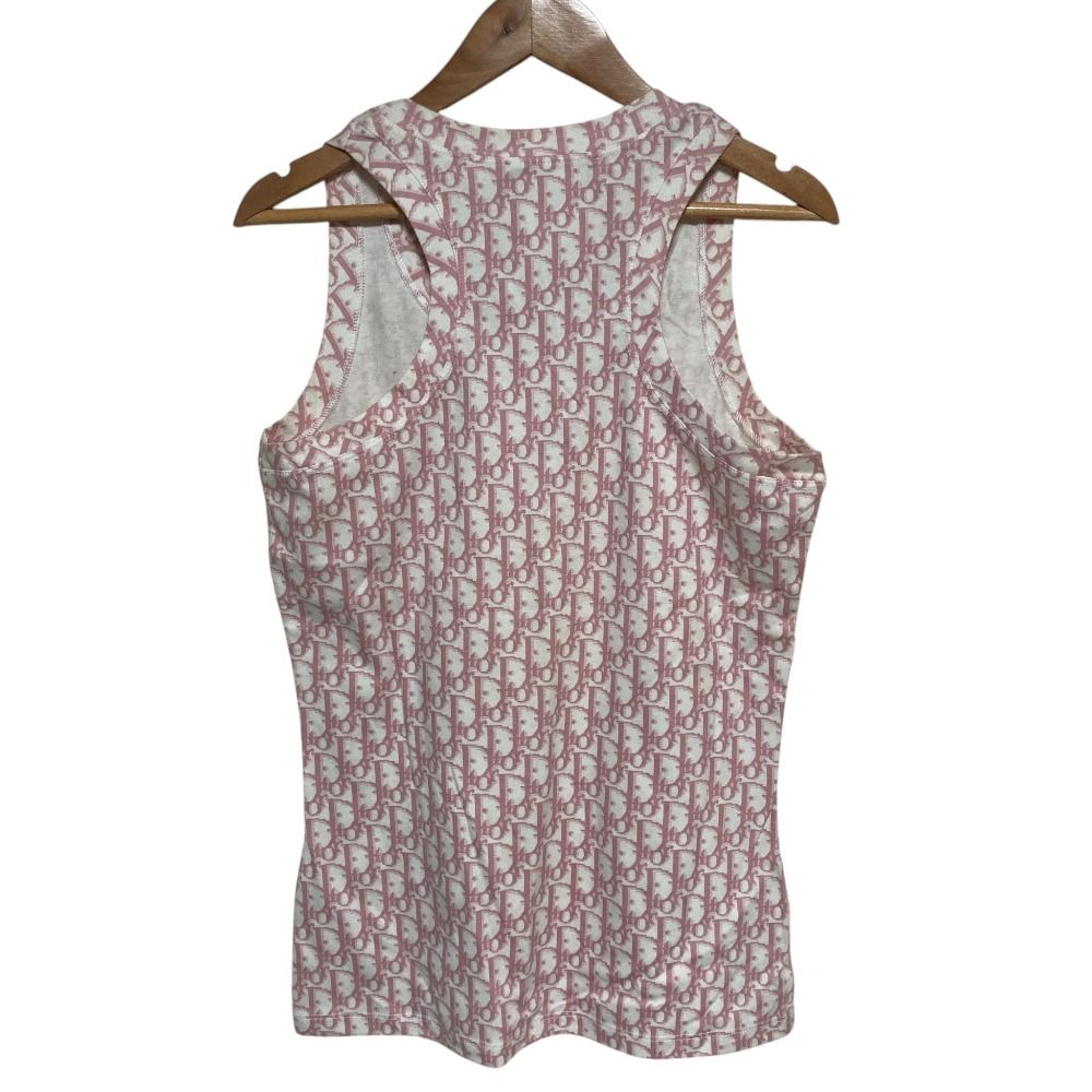 Dior Galliano Era Numbering Trotter Print Tank Top Pink 40 — view 2