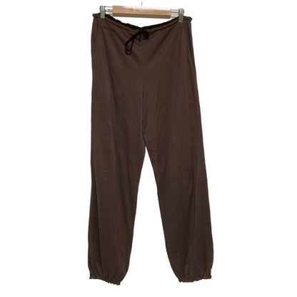 Hermes Silk Easy Pants Dark Brown 38