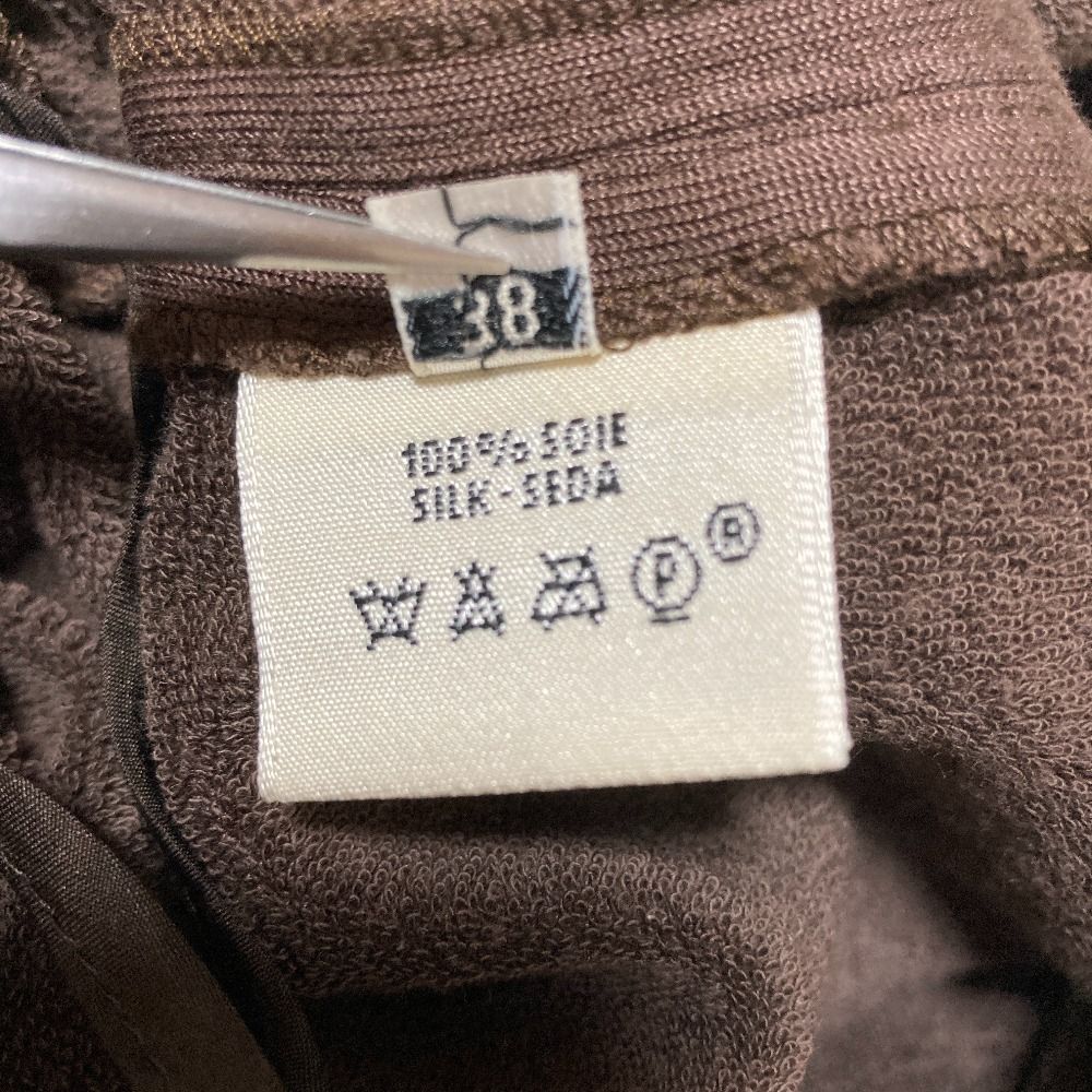 Hermes Silk Easy Pants Dark Brown 38 — view 7