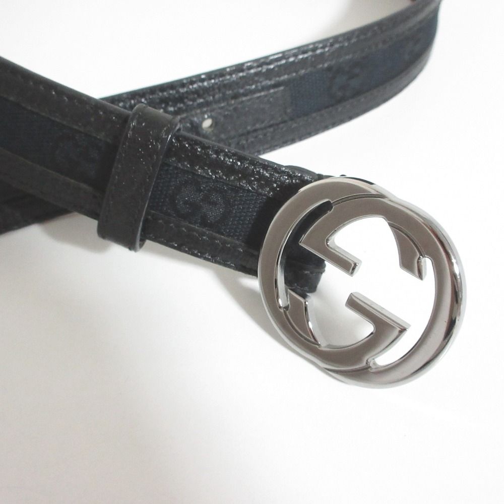 Gucci Interlocking G GG Canvas Belt 80 Black — view 3