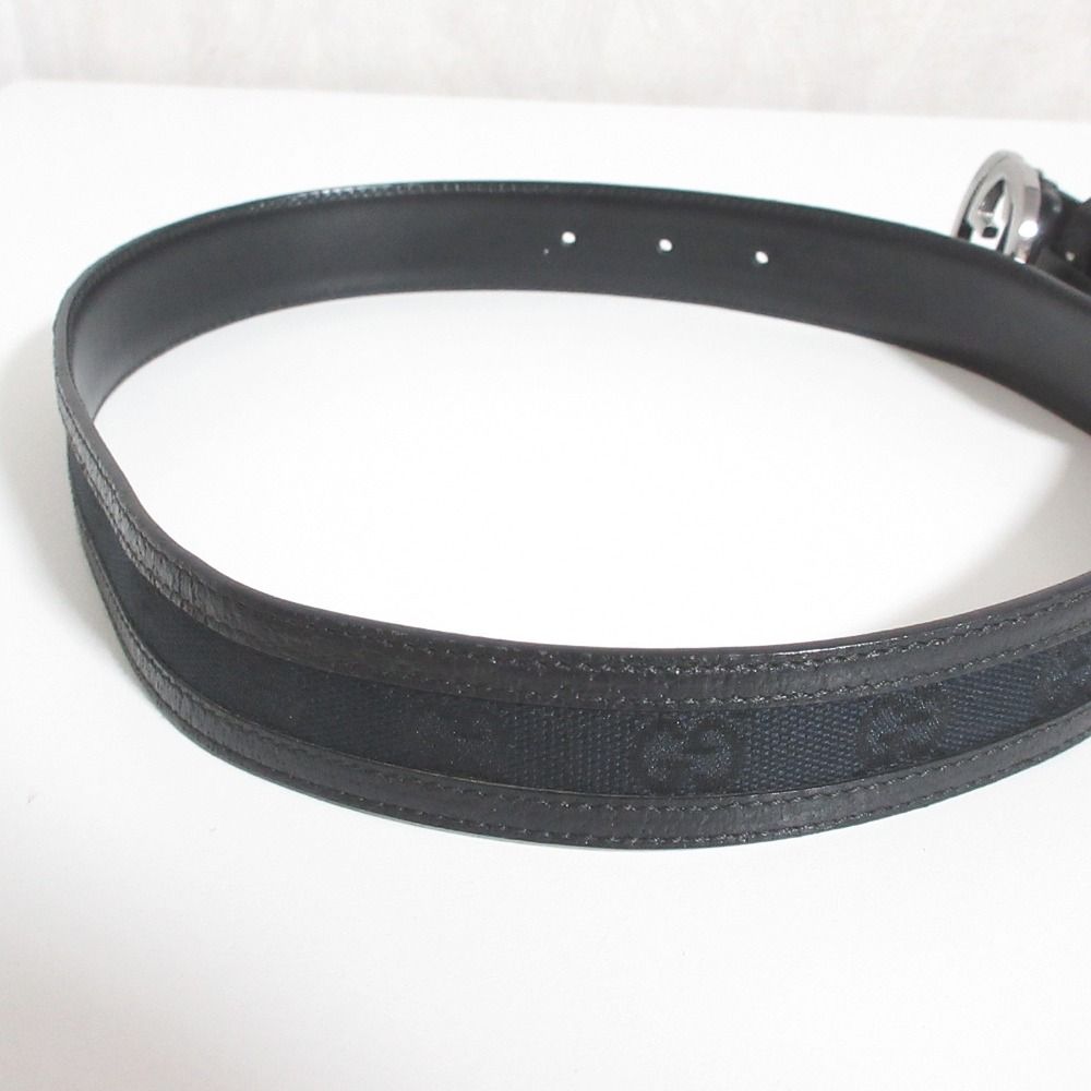 Gucci Interlocking G GG Canvas Belt 80 Black — view 5