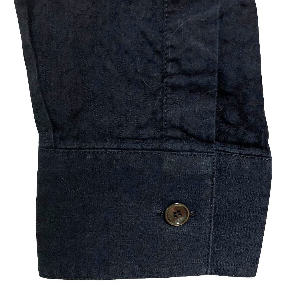 Dior Homme Oblique Jacquard Long Sleeve Cotton Shirt 39 Black — view 4