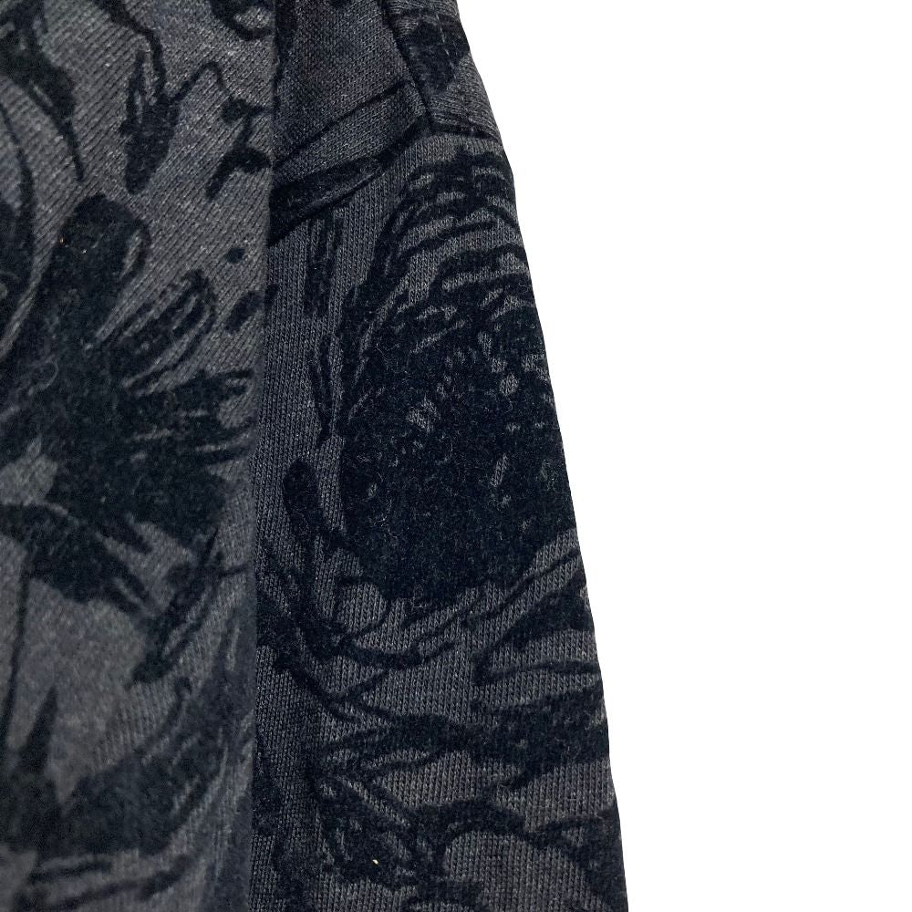 Dolce & Gabbana Flower Flock Print Long Sleeve T-Shirt Gray Black — view 5
