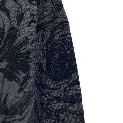 Dolce & Gabbana Flower Flock Print Long Sleeve T-Shirt Gray Black — view 5