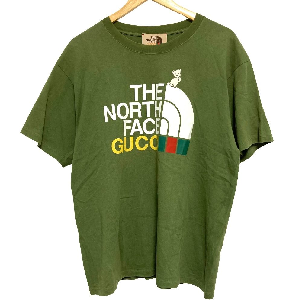 Gucci the North Face Collaboration Logo Cat T-Shirt Green S