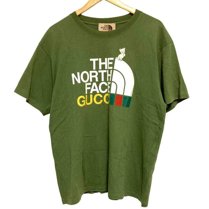 Gucci the North Face Collaboration Logo Cat T-Shirt Green S