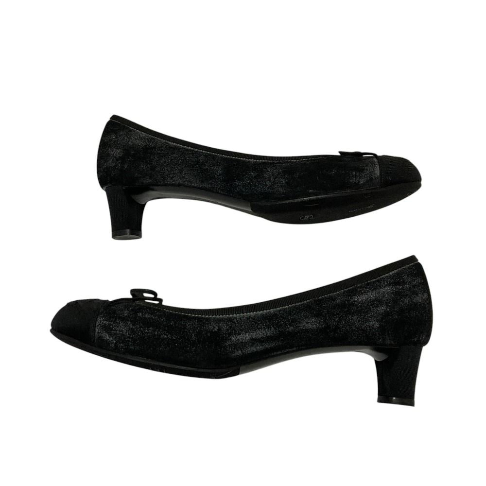 Chanel Processing CC Logo Ribbon Pumps C Black Heel — view 8