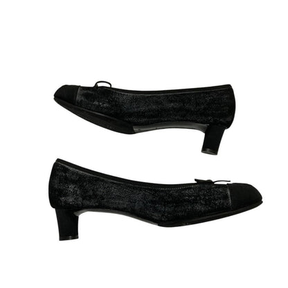 Chanel Processing CC Logo Ribbon Pumps C Black Heel — view 7