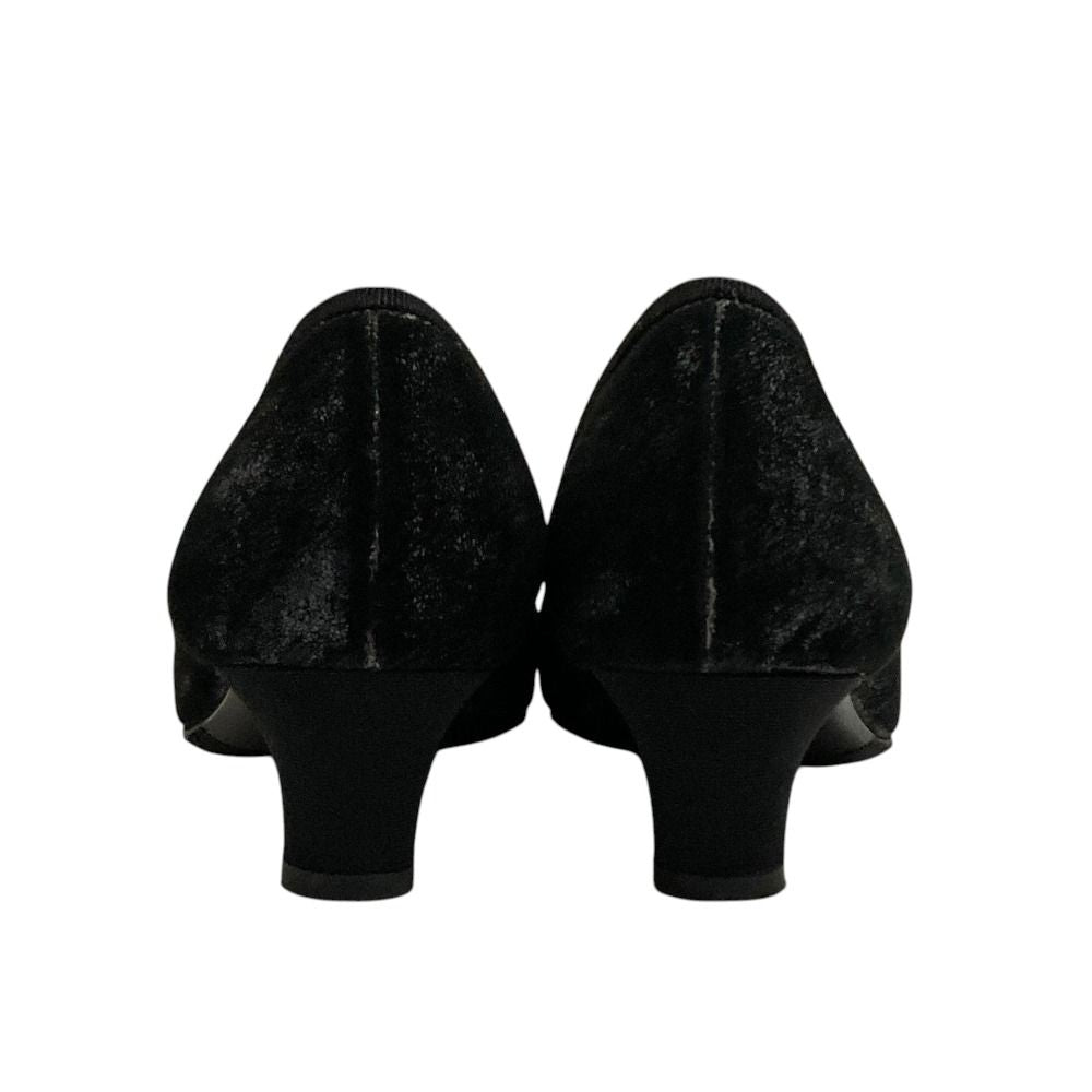 Chanel Processing CC Logo Ribbon Pumps C Black Heel — view 3