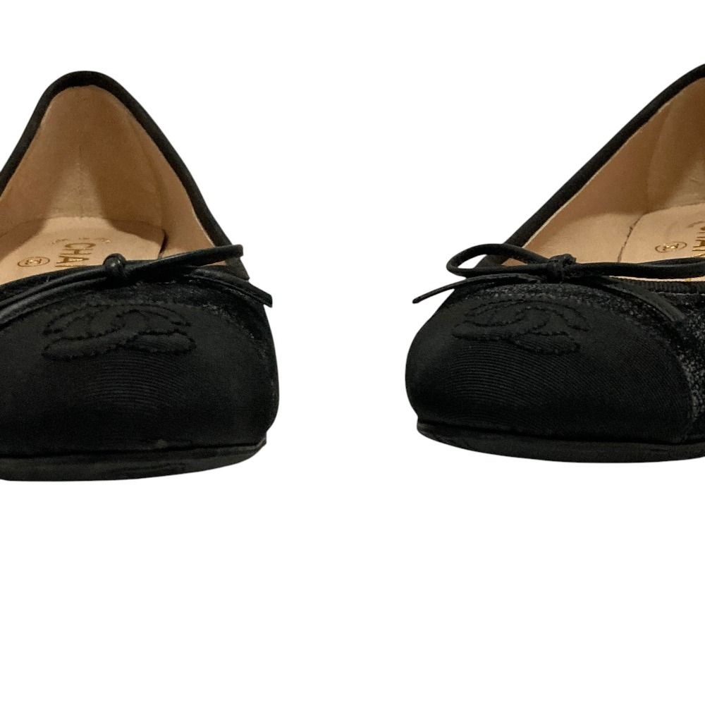 Chanel Processing CC Logo Ribbon Pumps C Black Heel — view 4