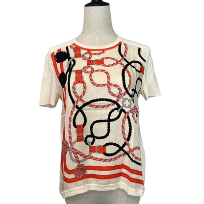 Hermes Twillaine Knit Top Ivory Sweater
