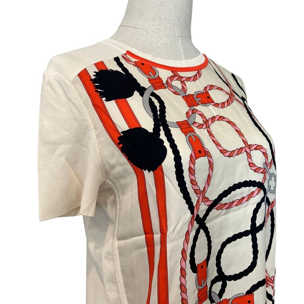 Hermes Twillaine Knit Top Ivory Sweater — view 6
