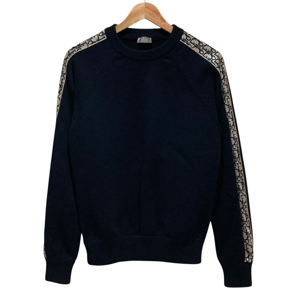Dior Homme Oblique Cotton Jersey Knit Sweater Navy XS