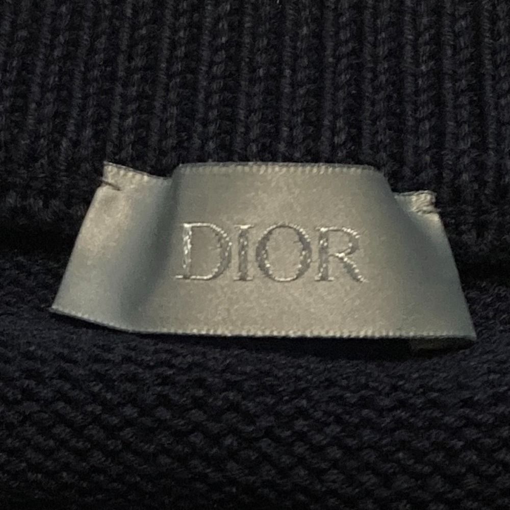 Dior Homme Oblique Cotton Jersey Knit Sweater Navy XS — view 4