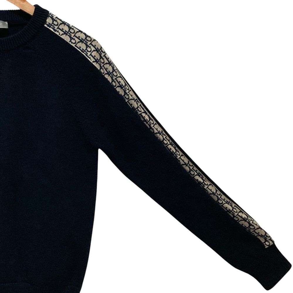 Dior Homme Oblique Cotton Jersey Knit Sweater Navy XS — view 3