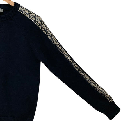 Dior Homme Oblique Cotton Jersey Knit Sweater Navy XS — view 3