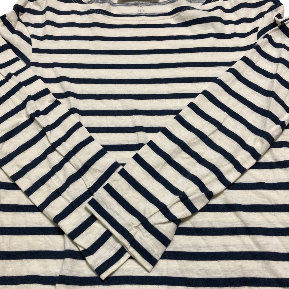 Dior Long Sleeve Border T-Shirt Navy Ivory XS — view 8