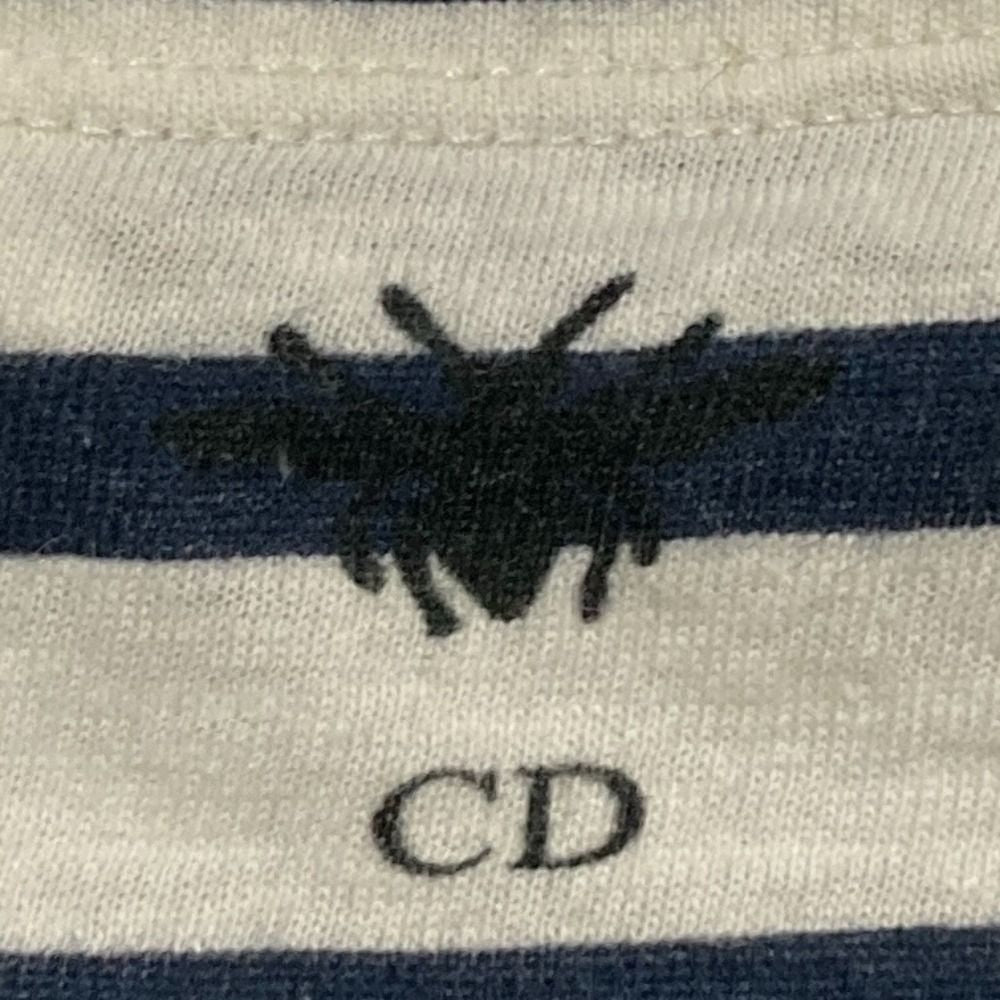 Dior Long Sleeve Border T-Shirt Navy Ivory XS — view 4