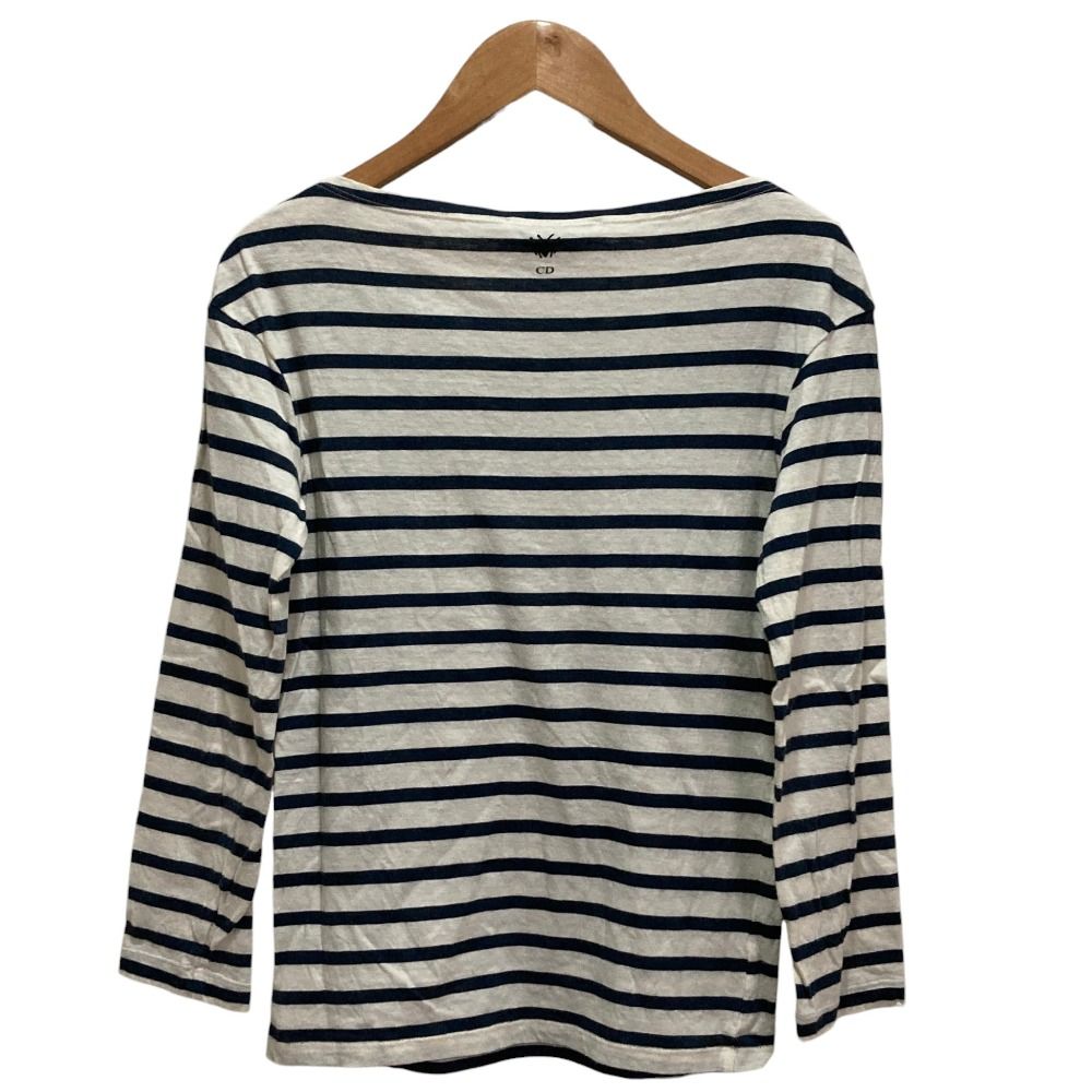 Dior Long Sleeve Border T-Shirt Navy Ivory XS — view 2