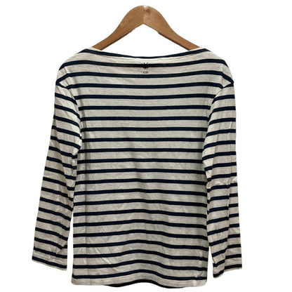 Dior Long Sleeve Border T-Shirt Navy Ivory XS — view 2