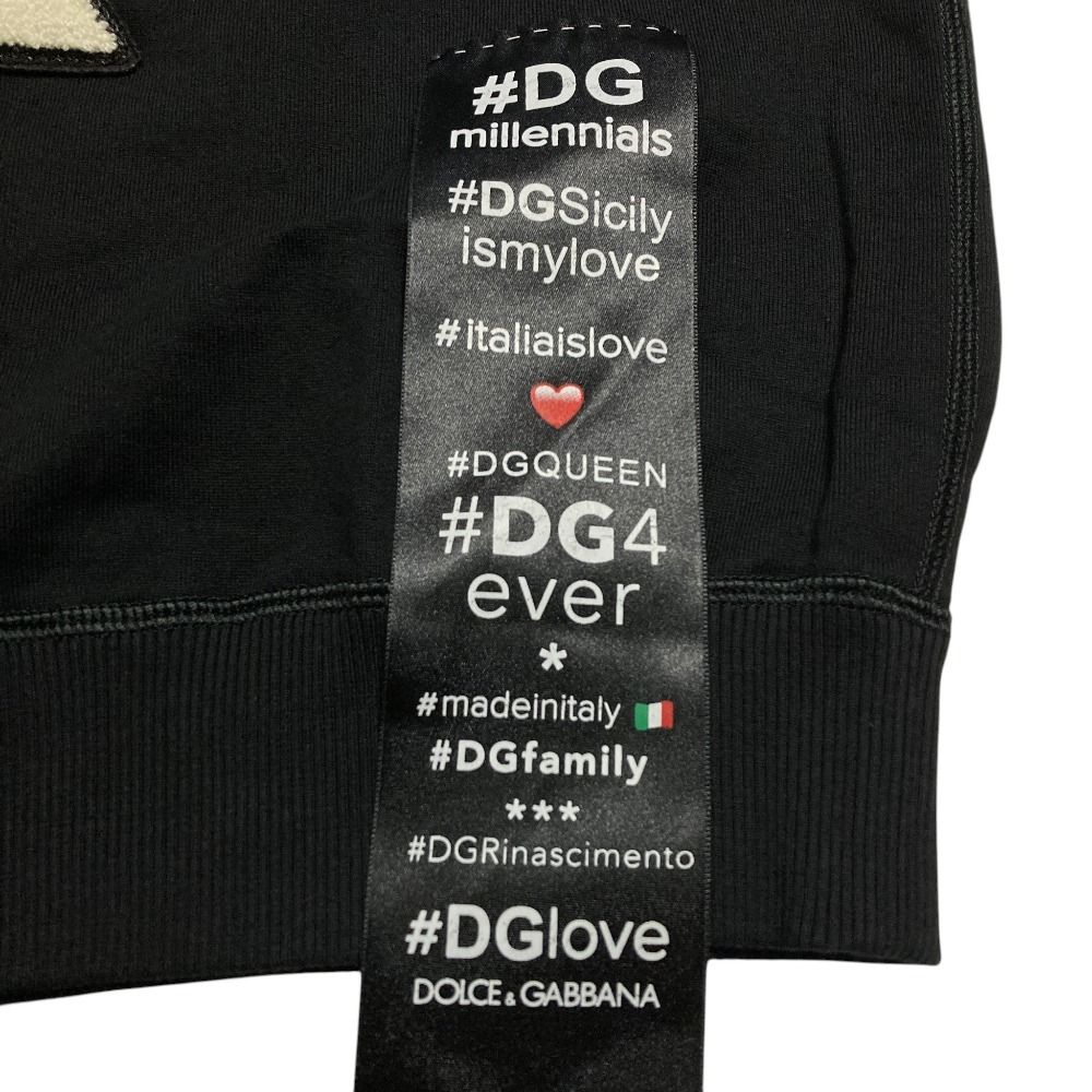 Dolce & Gabbana DG Logo Patch Short Sleeve Sweatshirt Black 38 — view 3