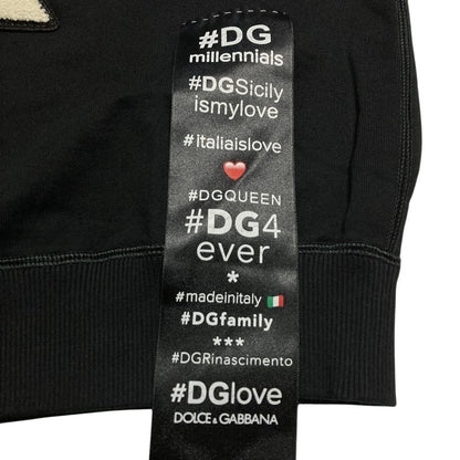 Dolce & Gabbana DG Logo Patch Short Sleeve Sweatshirt Black 38 — view 3