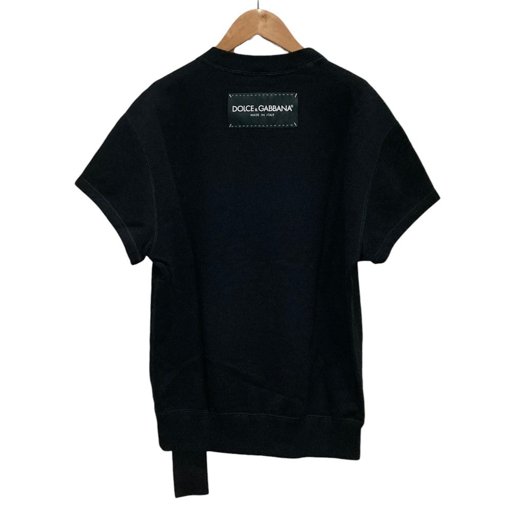 Dolce & Gabbana DG Logo Patch Short Sleeve Sweatshirt Black 38 — view 2