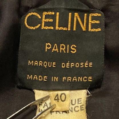 Celine Vintage Jacquard Jacket Skirt Set Black 40 — view 6