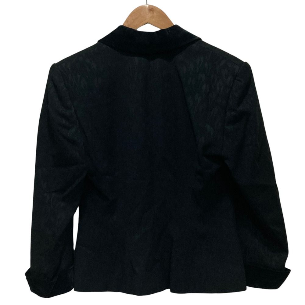 Celine Vintage Jacquard Jacket Skirt Set Black 40 — view 3