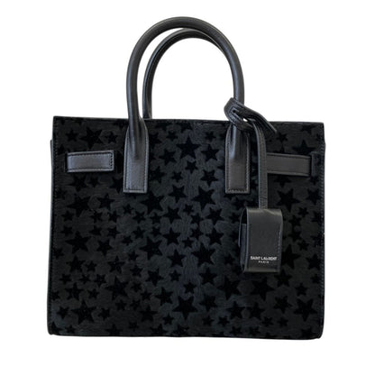 Saint Laurent Paris Calf Hair Sac de Jour Nano Star 2-Way Shoulder Bag Black