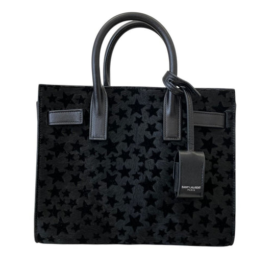 Saint Laurent Paris Calf Hair Sac de Jour Nano Star 2-Way Shoulder Bag Black