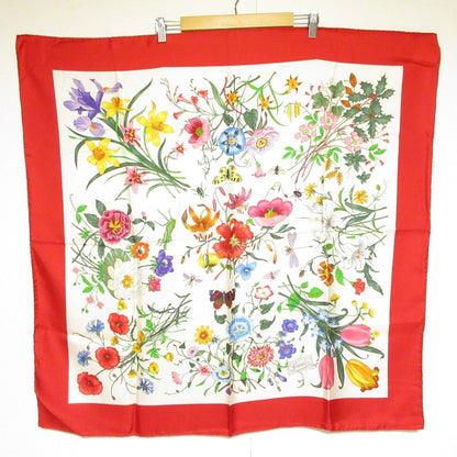 Gucci Flora Print Flower Silk Scarf