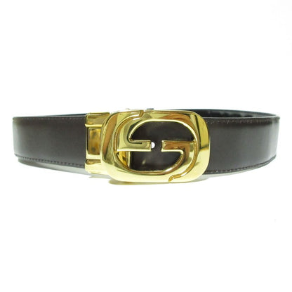 Gucci GG Logo Buckle Reversible Belt Black Brown — view 3