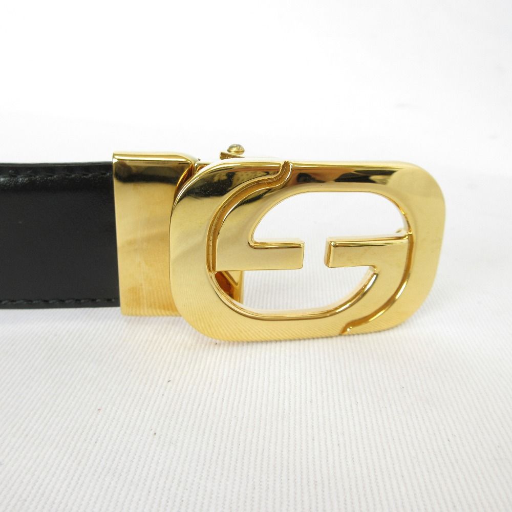 Gucci GG Logo Buckle Reversible Belt Black Brown — view 5