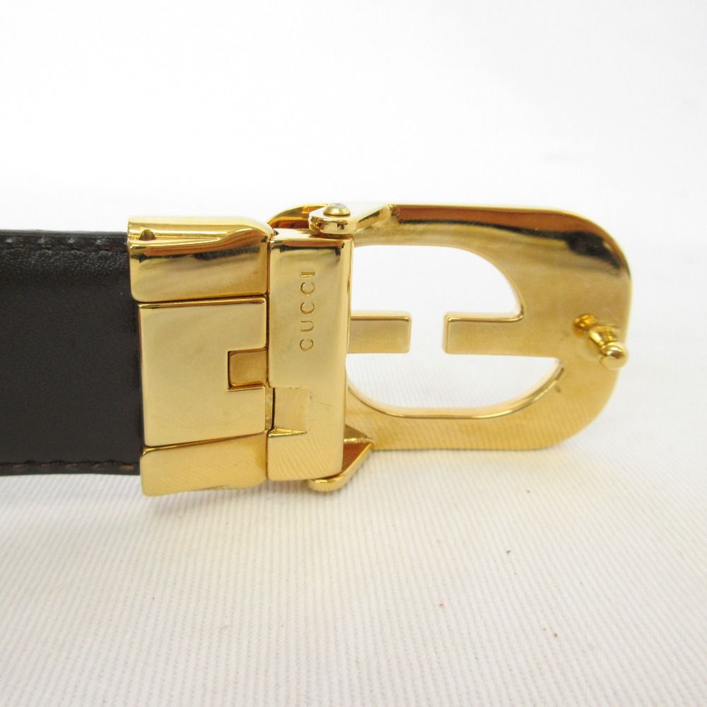 Gucci GG Logo Buckle Reversible Belt Black Brown — view 6