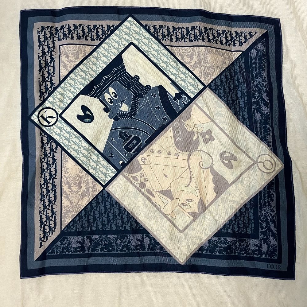 Dior Homme Kenny Schaaf Playing Cards Motif High Gauge Knit Sweater XL Ivory — view 5