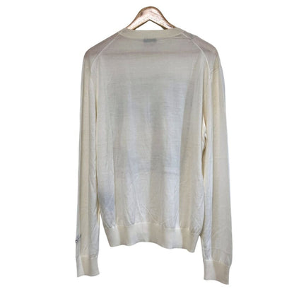 Dior Homme Kenny Schaaf Playing Cards Motif High Gauge Knit Sweater XL Ivory — view 2