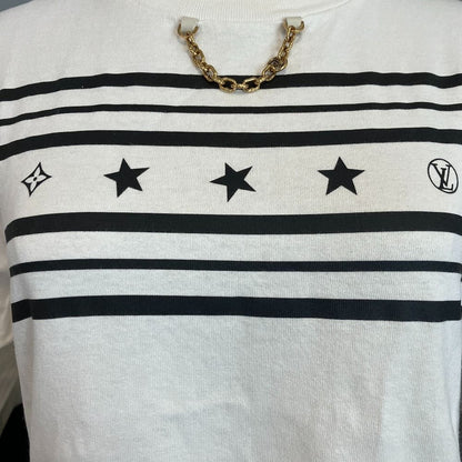 Louis Vuitton LV Summer Star Print Neck Chain T-Shirt White — view 8