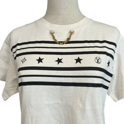 Louis Vuitton LV Summer Star Print Neck Chain T-Shirt White — view 5