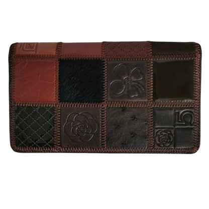 Chanel Icon Line CC Logo Patchwork Wallet Bifold Brown — view 2