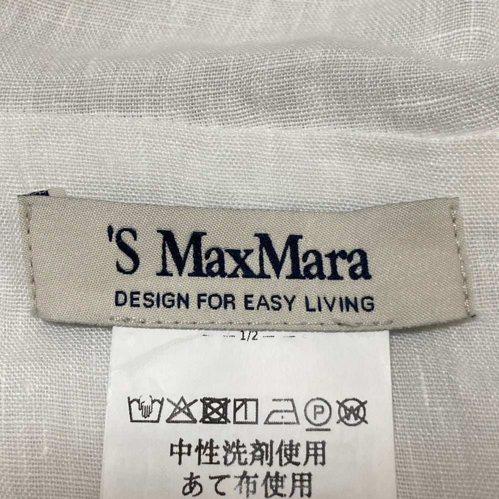Max Mara 'S Hooded Linen Blouse White Hoodie — view 5