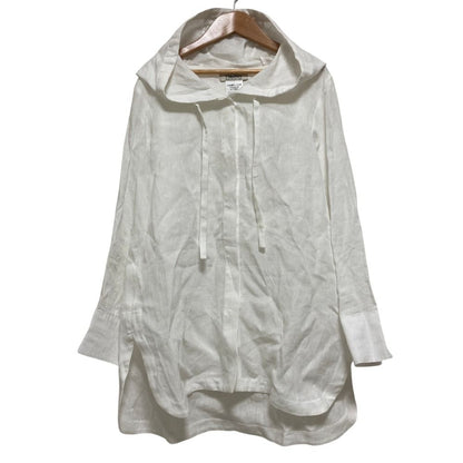 Max Mara 'S Hooded Linen Blouse White Hoodie