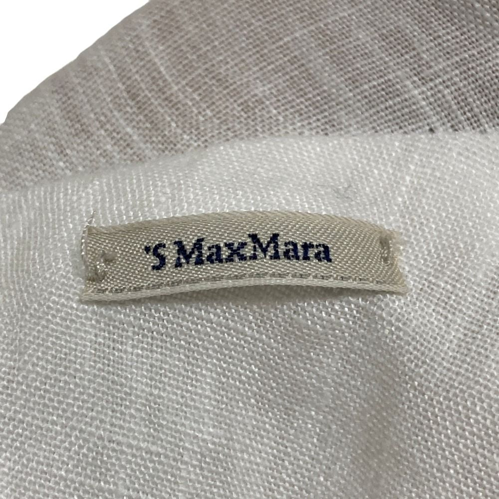 Max Mara 'S Hooded Linen Blouse White Hoodie — view 4