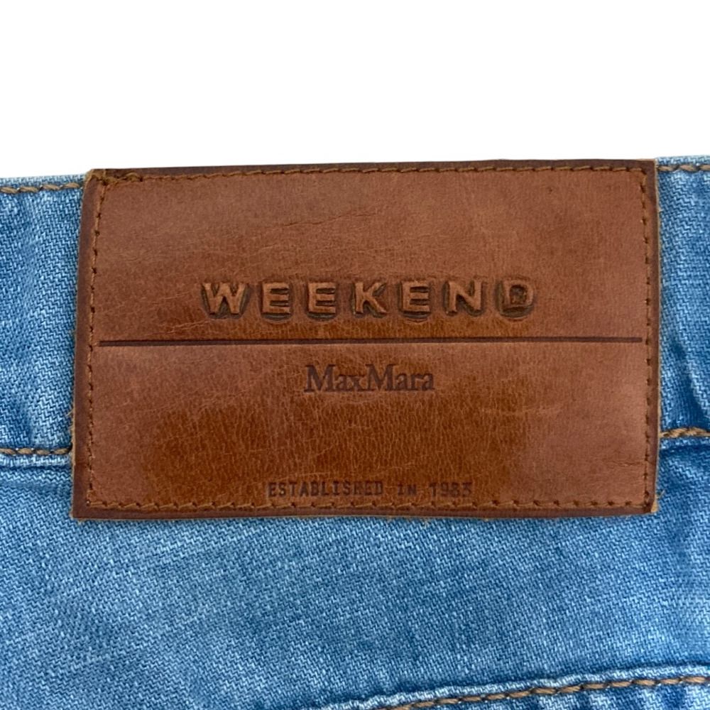 Max Mara Weekend Linen Blend Wide Pants Light Blue 34 — view 5