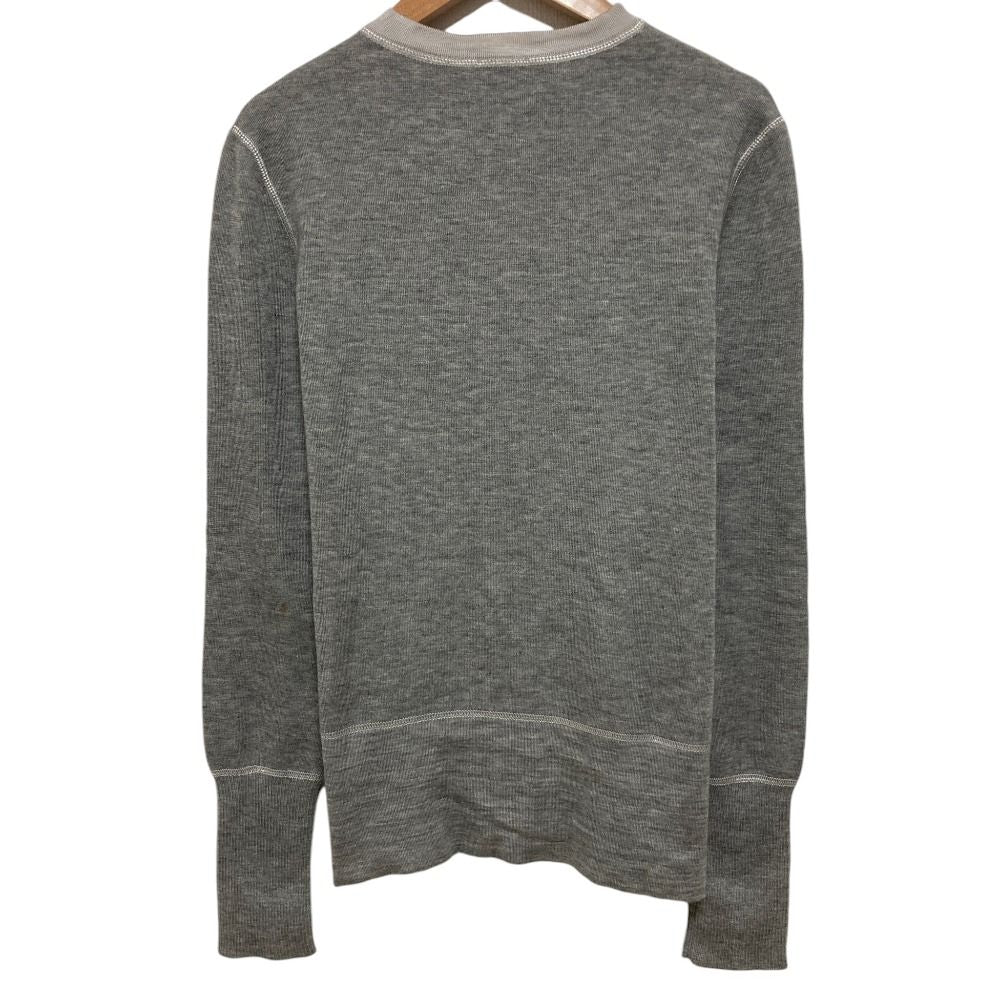 Chanel Half Button Cashmere Silk Knit Top Gray Sweater 42 — view 3