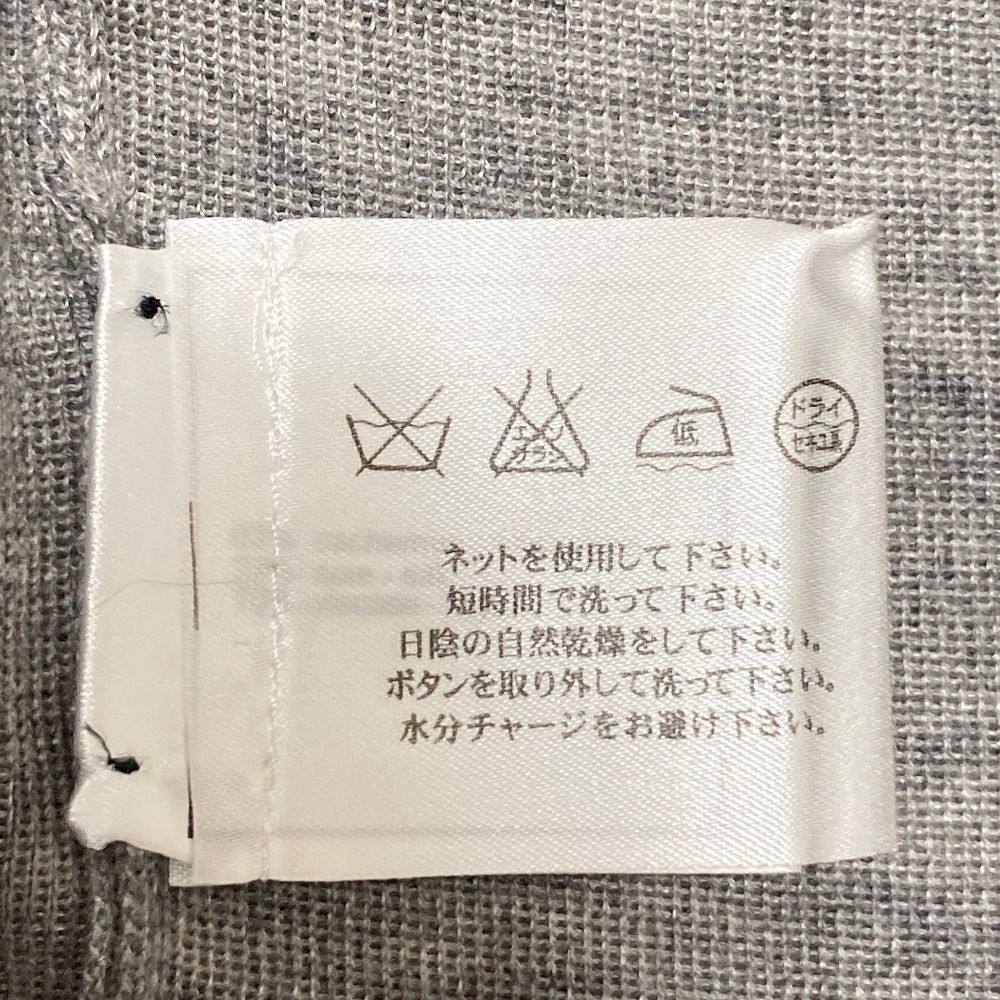 Chanel Half Button Cashmere Silk Knit Top Gray Sweater 42 — view 6