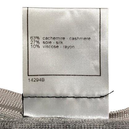 Chanel Half Button Cashmere Silk Knit Top Gray Sweater 42 — view 5