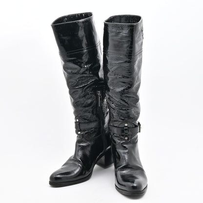 Prada Long Boots Black Leather — view 2