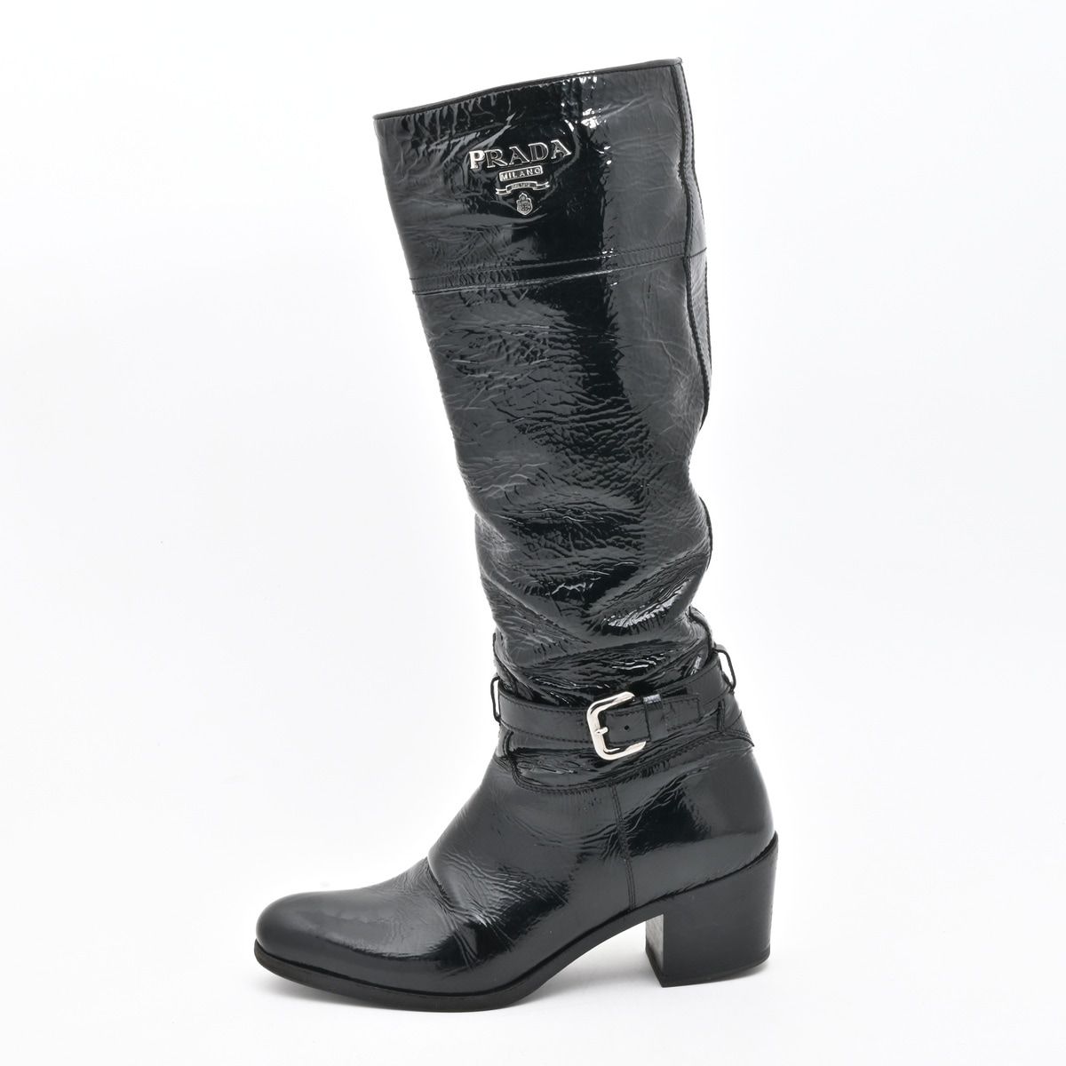 Prada Long Boots Black Leather