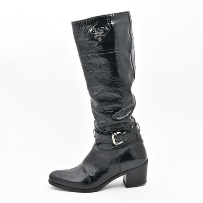 Prada Long Boots Black Leather
